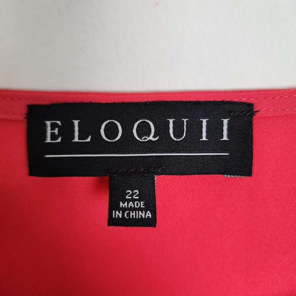 Eloquii Pink Ruched Sleeve Top Blouse Popover Size 22 - Picture 2 of 14